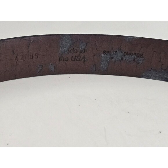 Vintage Split Cowhide Suede Belt Made USA Brown Western Belt Size 42/105 Gold‎ - Picture 3 of 3